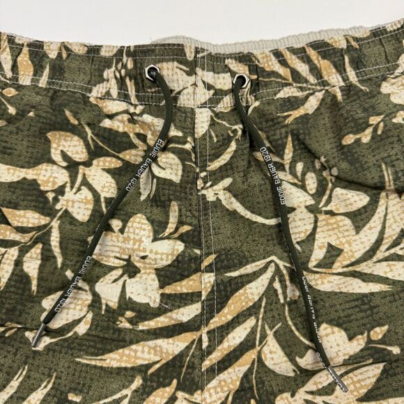 Eddie Bauer Green Floral Swim Trunks Cargo Pockets Drawstring Mesh Lined Sz M - Picture 4 of 10